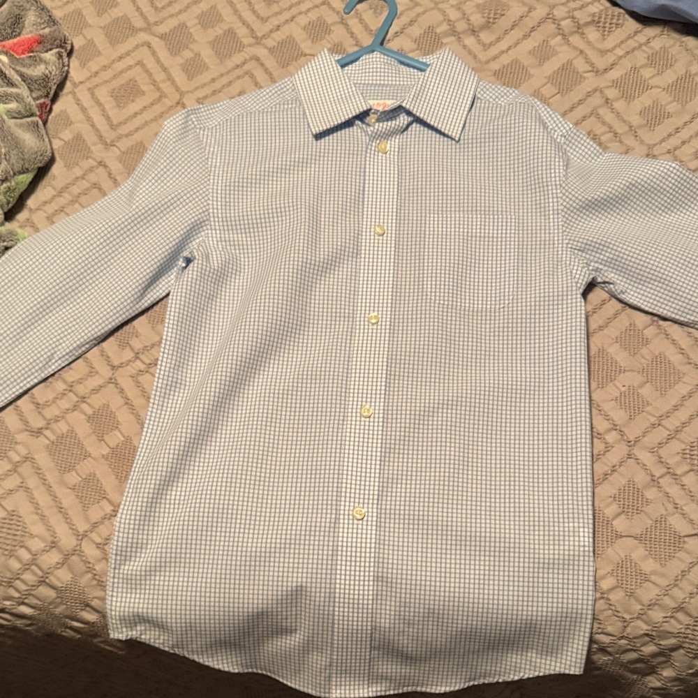 Cat & Jack Kids Light Blue Checkered Button Down Shirt